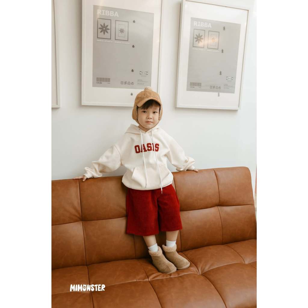 [MIMONSTER] Áo Hoodie Oasis màu be siêu dễ phối cho bé trai