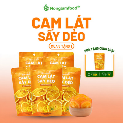 [5 Túi tặng 1] Combo 5 Túi Cam Sấy Dẻo 45g NONGLAMFOOD Dẻo Mềm Chua Ngọt Tự Nhiên Ăn Vặt Văn Phòng