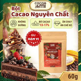 Bột Cacao Nguyên Chất CacaoMi Premium Đậm Vị - Pha Chocolate, Làm Bánh, ăn Chay, Keto