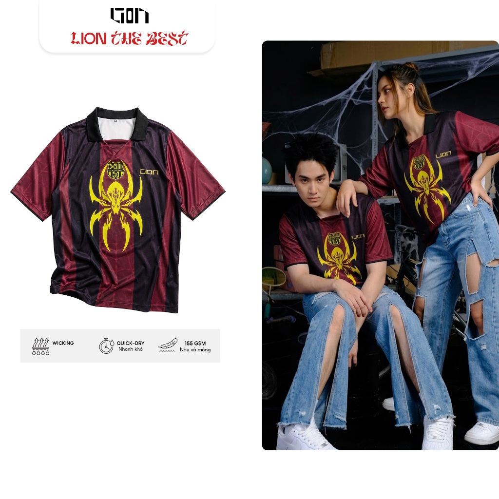 ÁO JERSEY BARCA SPIDER ĐỎ UNISEX LOCAL BRAND ĐỘC ĐÁO TÔN DA DỄ PHỐI ĐỒ LOGO PHẢN QUANG
