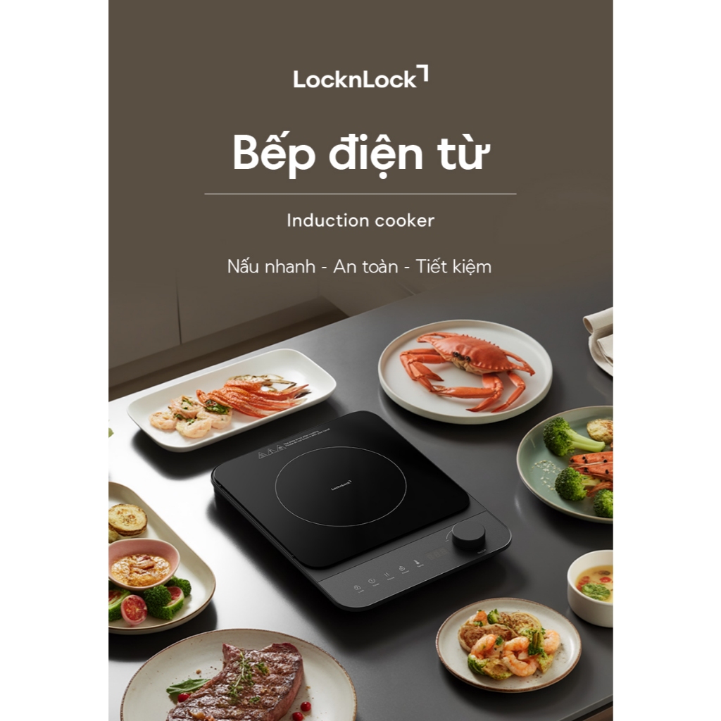 Bếp điện từ Locknlock Induction cooker EJI351BLK công suất 2000W – Màu đen