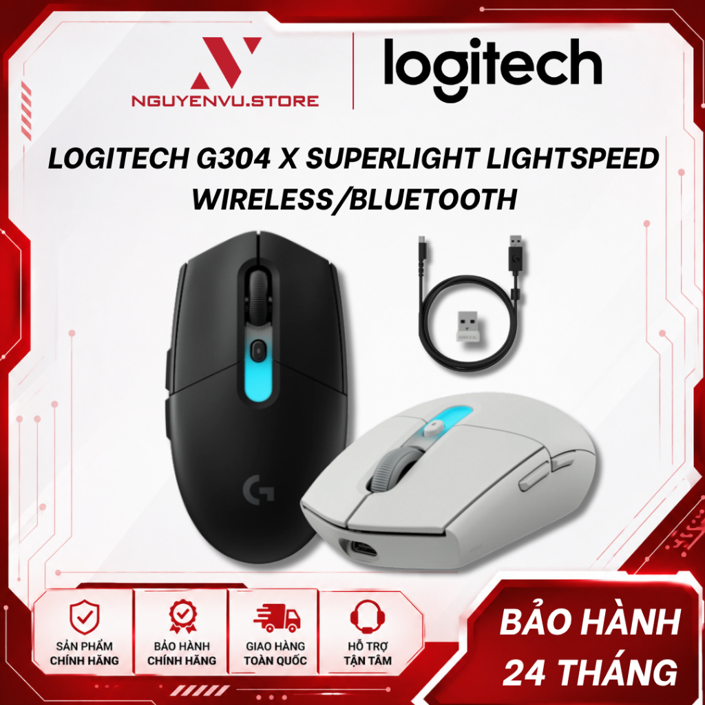 Chuột Gaming không dây Logitech G304 X Superlight Lightspeed Wireless/Bluetooth - Hàng chính hãng