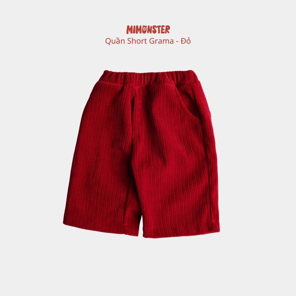 [MIMONSTER] Quần short Grama nhung tăm màu sắc nổi bật cho bé trai