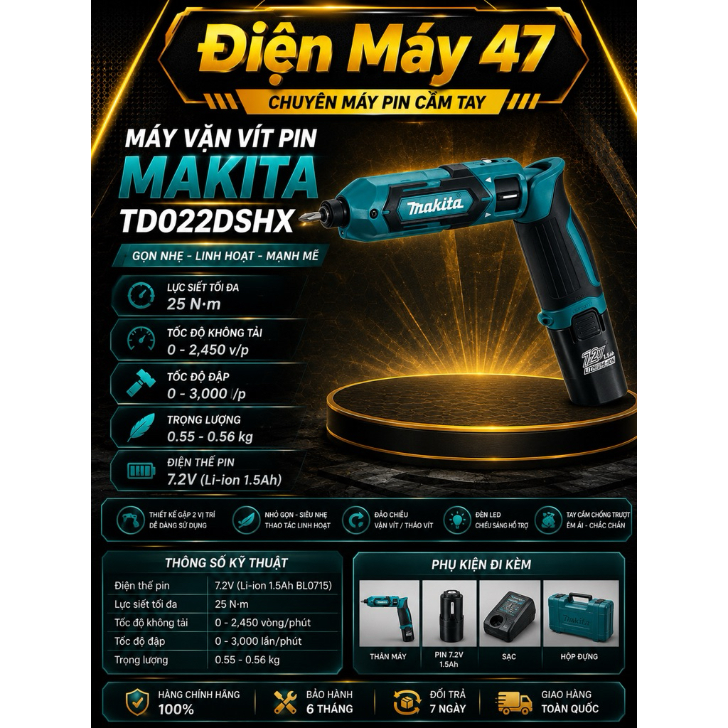 Vít gập Makita TD022DZ new  ( thân máy)