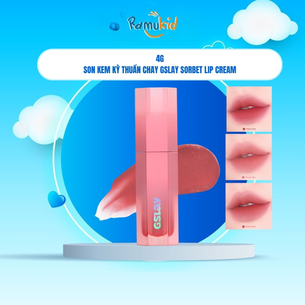 Son Kem Lì Thuần Chay GSLAY Sorbet Lip Cream Che Phủ Rãnh Môi Giữ Màu Lâu Trôi 4g