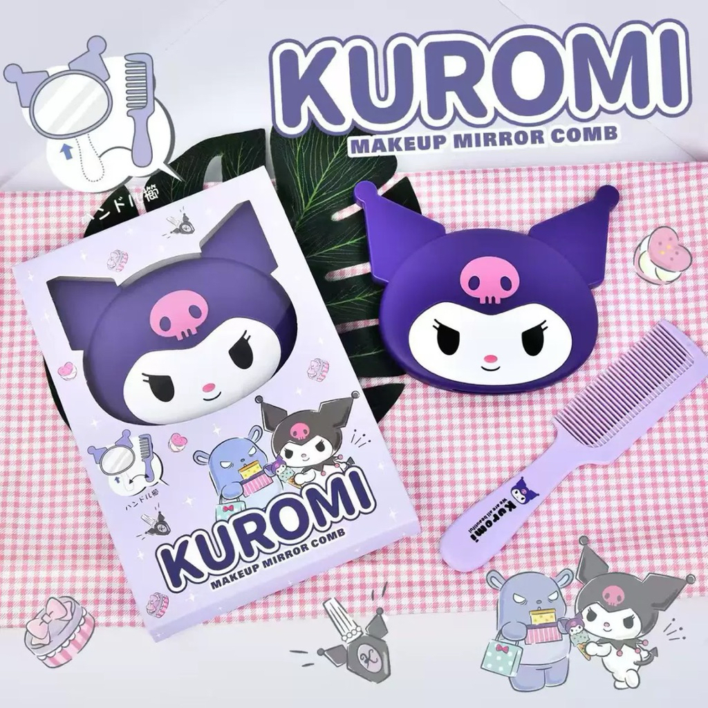 Gương Có Lược Melody Kuromi Dễ Thương Decor