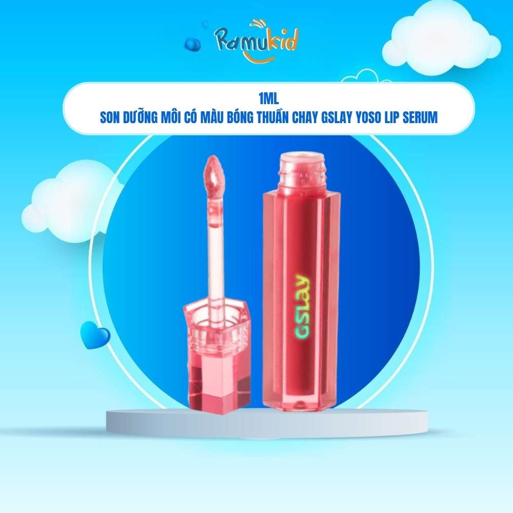 Son Dưỡng Môi Có Màu Dạng Bóng Thuần Chay GSLAY YOSO Lip Serum Dưỡng Ẩm, Tái Tạo Môi 1ml