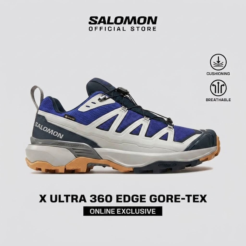 Giày Hiking Nam Salomon Shoes X Ultra 360 Edge Gore-Tex Blue Brown L47463300