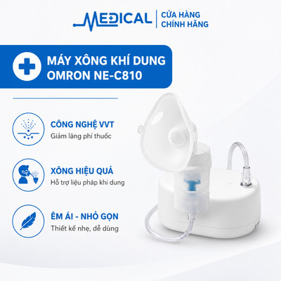 Máy xông khí dung OMRON NE-C810 ( NEW) với Công nghệ van ảo (VVT) giúp giảm lãng phí dung dịch xông