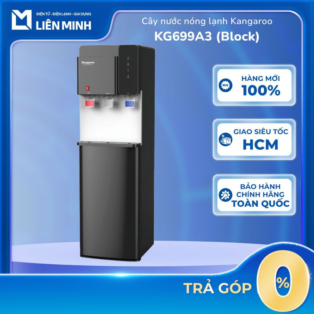 KG699A3 (Block) | KG599A3 (Chip) - Cây Nước Nóng Lạnh KANGAROO - Hút bình (lắp âm) - 3 vòi 3 chế độ 