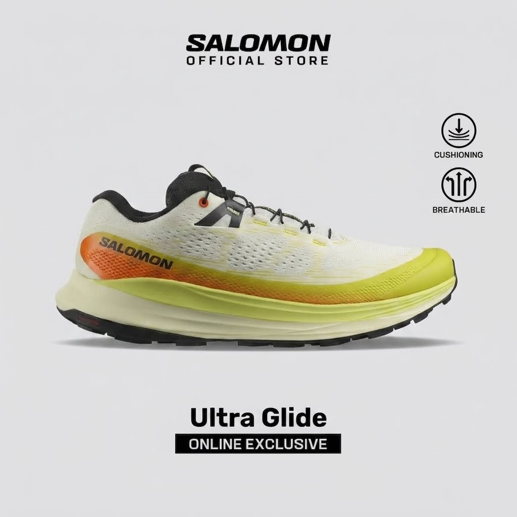 Giày Chạy Bộ Nam Salomon Ultra Glide L47464500 Vanilla Ice/Sulphur Spring/Dragon Fire