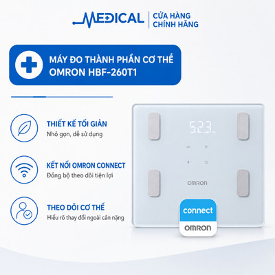 Máy đo thành phần cơ thể OMRON HBF-260T1 đồng bộ với ứng dụng OMRON Connect