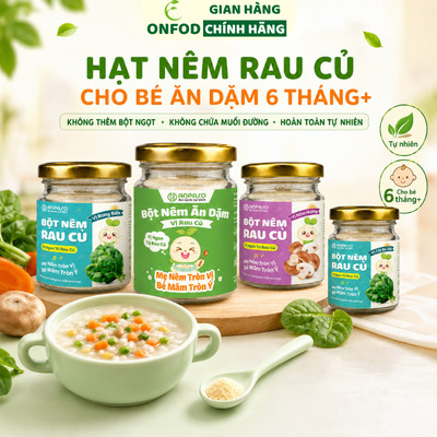 Hạt nêm cho bé ăn dặm 6 tháng 1 tuổi ANPASO ONFOD bột nêm gia vị ăn dặm cho bé