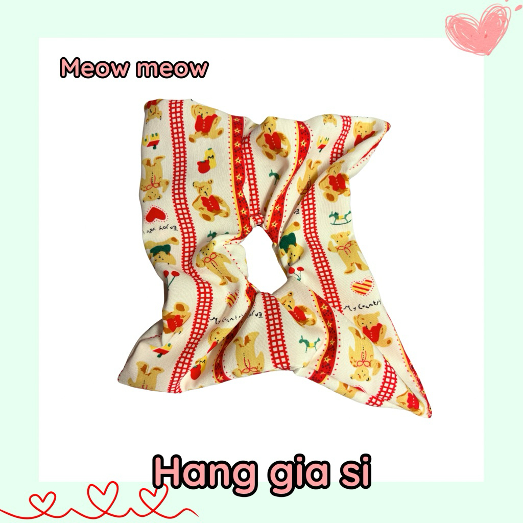 Combo 10 Scrunchies Vải Gấu Co Giãn