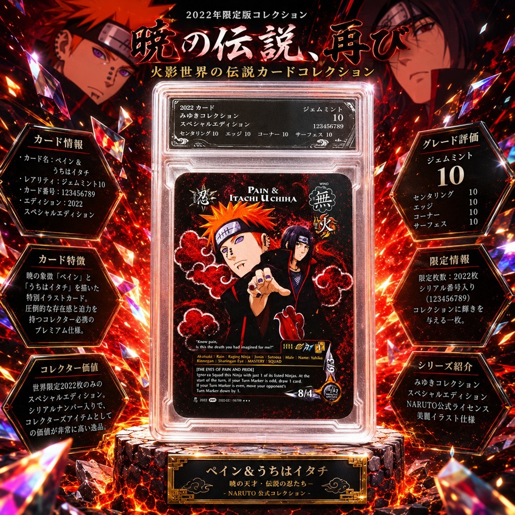 Thẻ Slab Naruto TCG CCG Pain & Itachi Card Uchiha Card English Naruto 10 GEM MINT 2038 nf14 4 psa