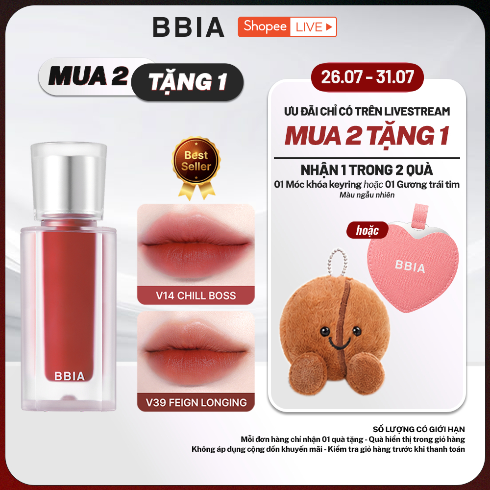 [LIVESTREAM] Son kem nhung thuần chay, nhẹ môi BBIA Last Velvet Tint V Edition 5g