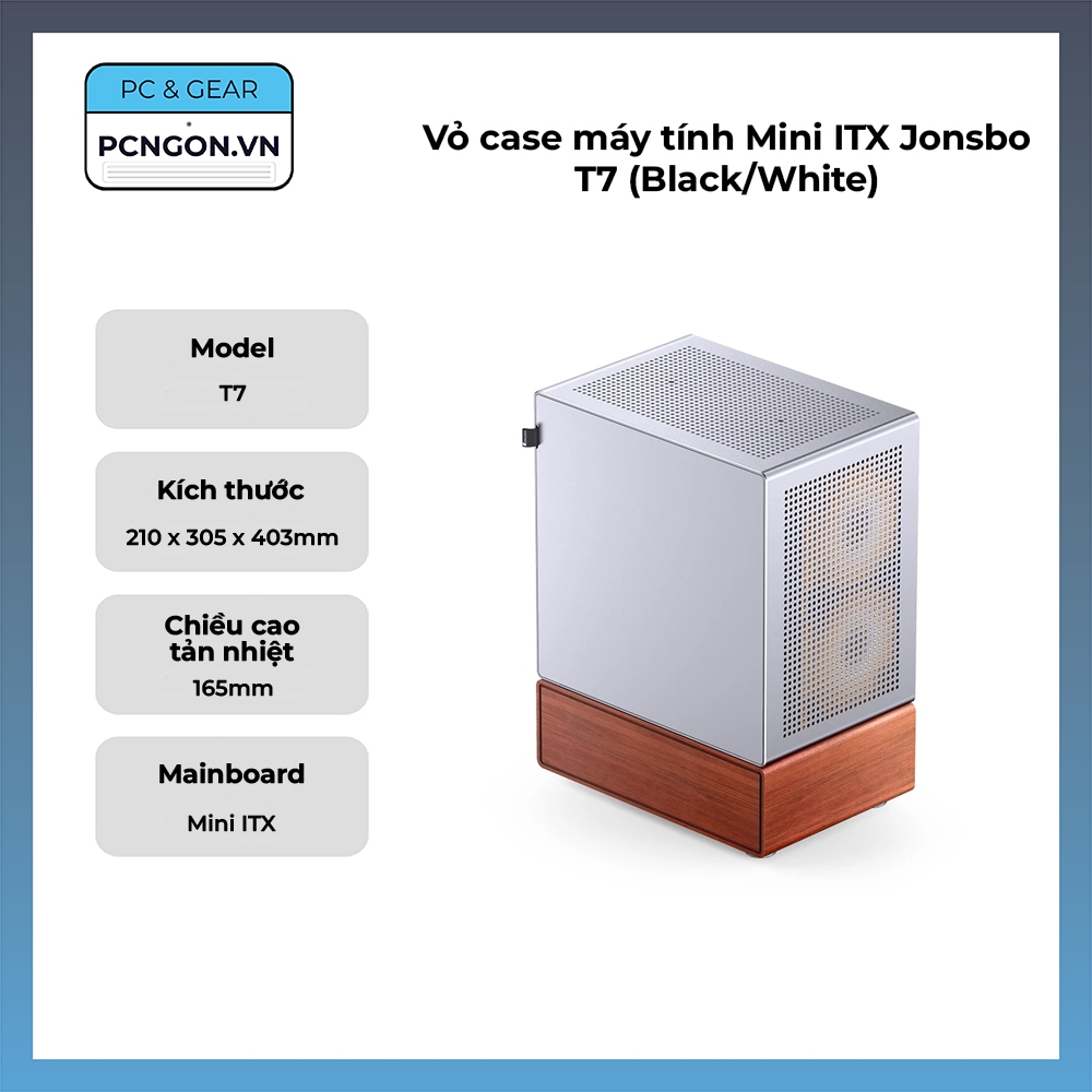 [PCNGON] Vỏ case máy tính Mini ITX Jonsbo T7 (Black, White)
