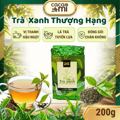 Trà Xanh Cacaomi 200g - Trà Lá Rang Sao Truyền Thống