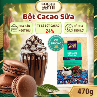 Thức uống socola Bột cacao sữa hoà tan 3in1 thơm ngon CacaoMi đặc sản Việt Nam quà biếu tặng 470g