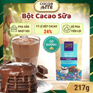 Thức uống socola Bột cacao sữa hoà tan ngọt dịu thơm ngon CacaoMi hộp làm quà biếu tặng 217g