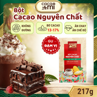 Thức uống socola Bột ca cao 100% nguyên chất gu đậm Cacao Mi Premium làm quà biếu tặng 217g