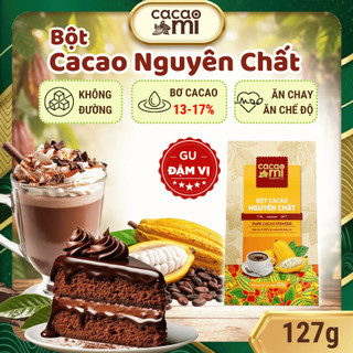 Thức uống socola Bột ca cao nguyên chất 100% gu đậm Cacao Mi Premium đặc sản Việt Nam chuẩn UTZ 127g