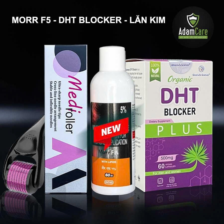 Combo F5 DHT - Blocker Plus - Lăn Kim mọc tóc giảm rụng