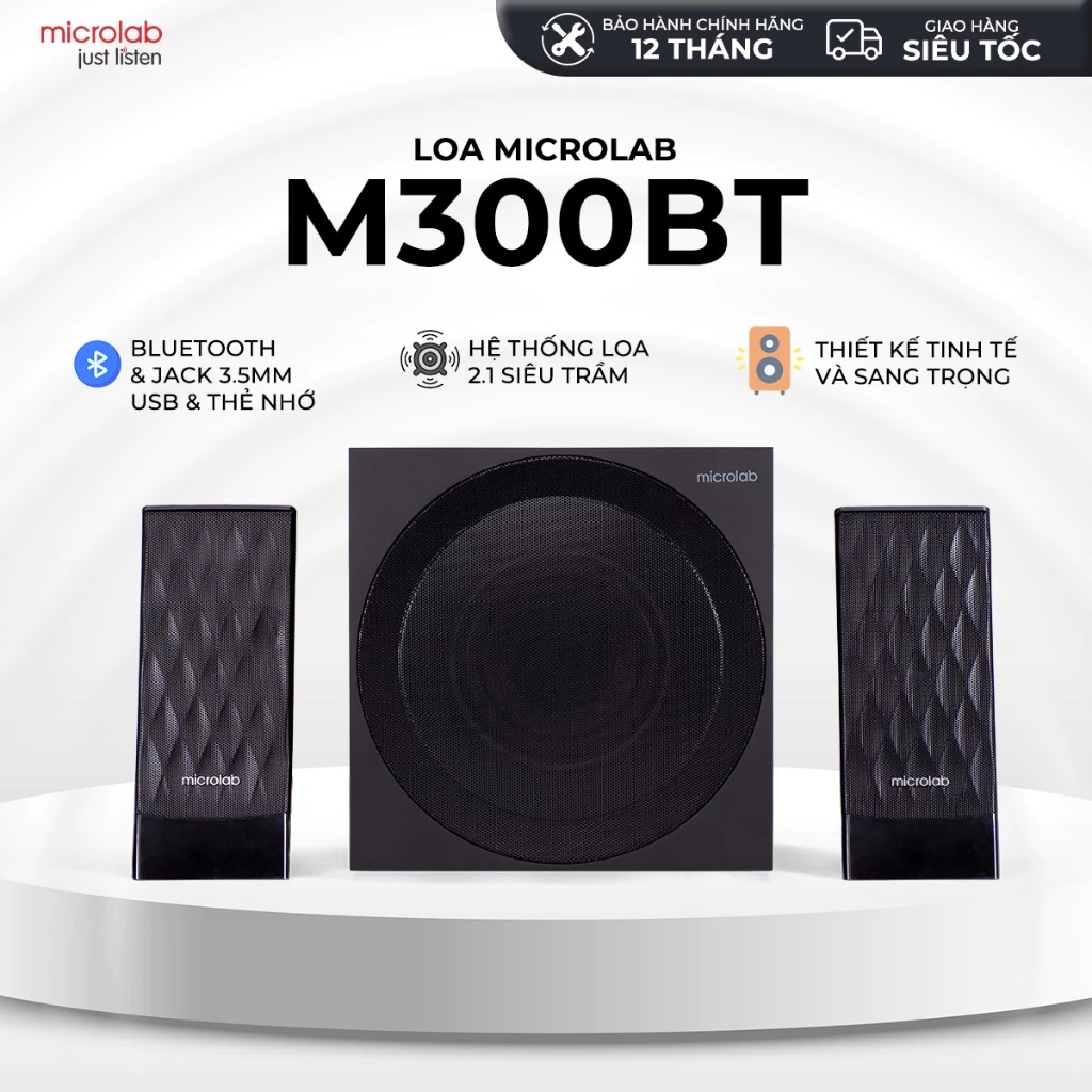(Hỏa Tốc) Loa Bluetooth Microlab M300BT 2.1 / M108BT Chính Hãng - Bass Mạnh, Công Suất 38W - Bảo Hàn