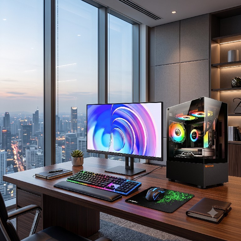 Bộ PC Để Bàn PC Gaming và Làm Việc Core i7 Gen 7 Màn Hình hiển thị sắc nét mượt mà
