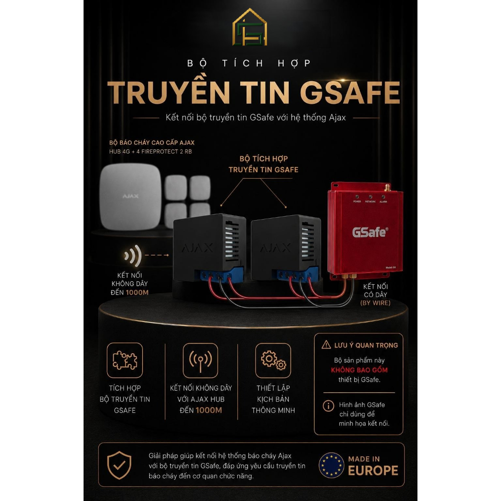 Bộ Tích Hợp Truyền Tin Cho GSafe (Gồm 2 Ajax Relay) - Bảo Hành 24 Tháng