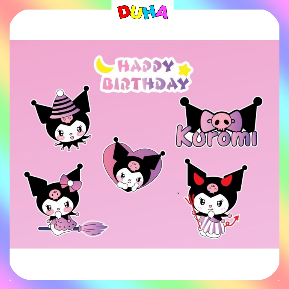 COMBO 5/10 Set cắm giấy Kuromi trang trí bánh kem mèo kuromi trang trí bánh sinh nhật SET CẮM kuromi