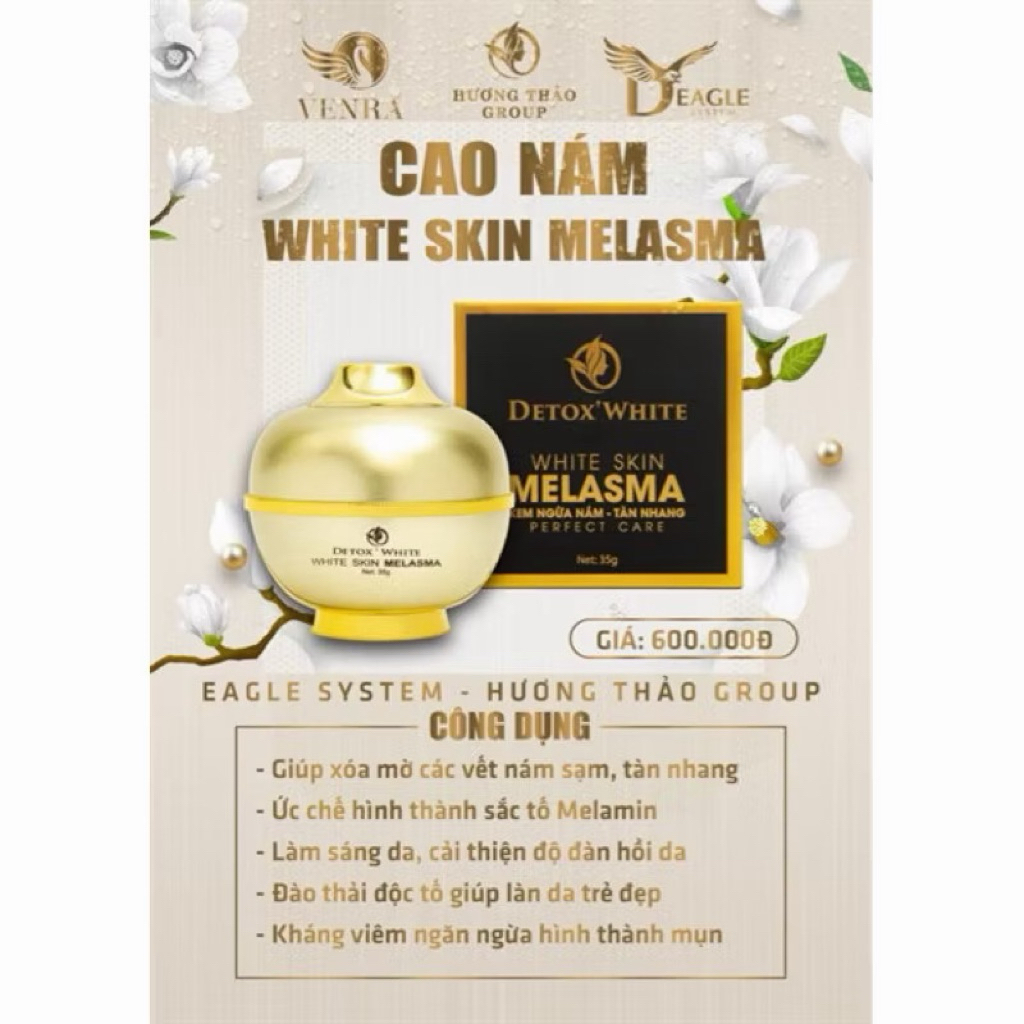 Cao Nám  Detox White White Skin Melasma 35g dưỡng trắng,mờ nám sạm Hương Thảo Group