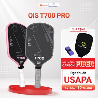 Vợt Pickleball QIS T700 PRO – Mặt T700 Carbon, Lõi Polymer 16mm, Kiểm Soát Và Xoáy Bóng Vượt Trội