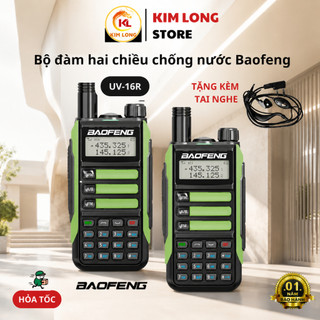 Bộ Đàm Hai Chiều Chống Thấm Nước IP68 2022 Baofeng UV-16R Pro phạm vi kết nối tối đa 10 km - BH 12 tháng