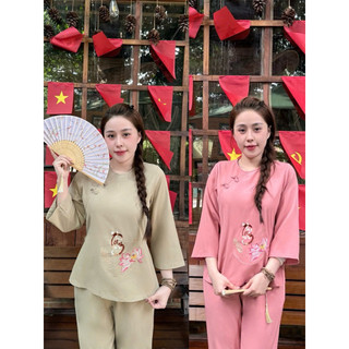 Sò Tâm Kate Lụa Nữ # Đồ Bộ Nữ Đi Chùa #dolamdichua #quanaonu #dolamnuxinh #
