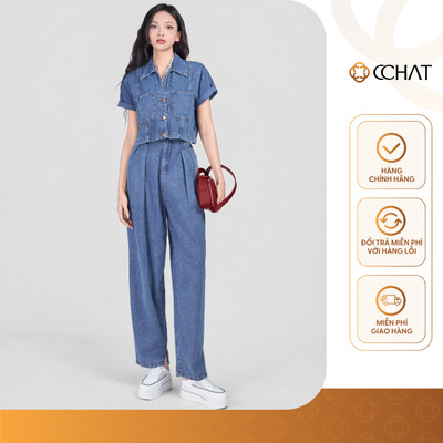 Set Đồ Nữ 𝐂𝐂𝐇𝐀𝐓 Wiphanis Kiểu Dáng Basic Chất Liệu Jean Cao Cấp 15BNJ2023BT