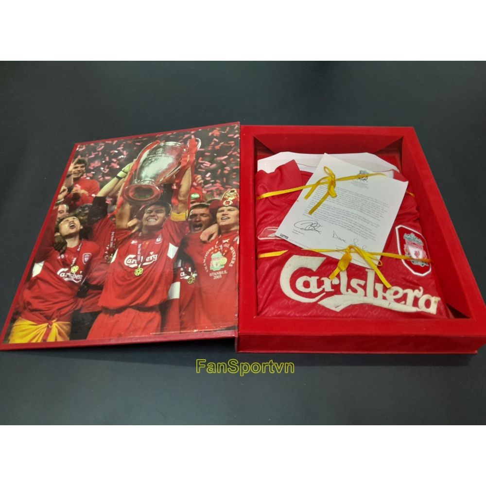 Box áo đấu bóng đá Liverpool Champion League Winner 2005 home shirt limited edition 10.000 set jerse