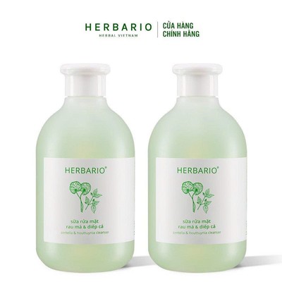 Sữa rửa mặt Rau má & Diếp cá herbario 200ml Sạch mụn giảm dầu thuần chay