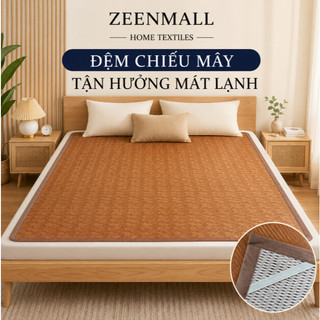 ZEEN Chiếu MÂY  Điều Hòa  Thủ Công  Cao Cấp Gấp gọn Giặt được Dùng trên giường ngủ Dùng Mùa Hè