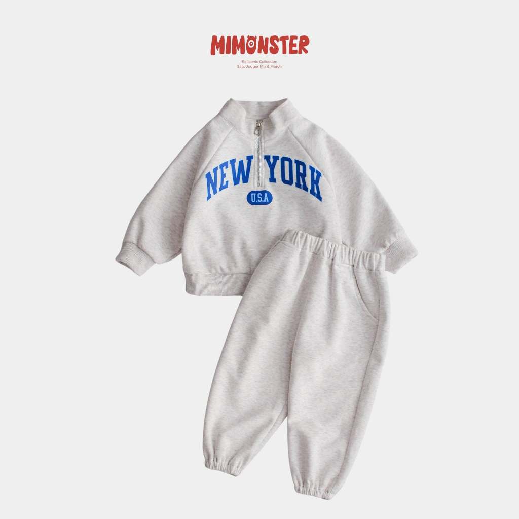 [MIMONSTER] Quần Jogger Sato chất nỉ mềm mại thoải mái cho bé trai