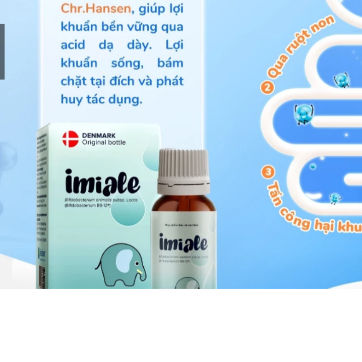 Imiale ( hộp  8ml ) Men vi sinh hỗ trợ cải thiện hệ tiêu hóa, tăng sức đề kháng
