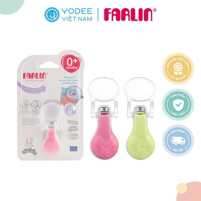 Farlin Dụng cụ cắt móng có kính lúp cao cấp, chất liệu thép không gỉ, an toàn cho bé từ sơ sinh