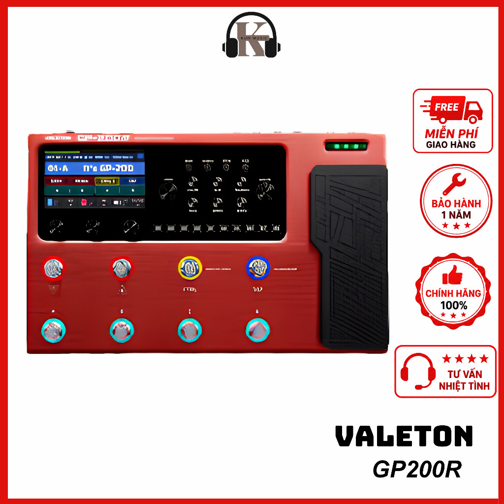 Phơ Pedal Guitar Valeton GP200R Multi-Effects Chính Hãng | KUN music