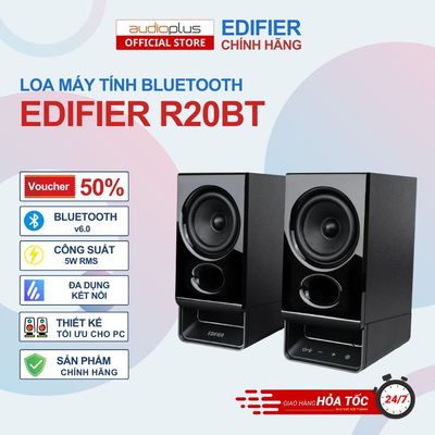 Loa vi tính bluetooth EDIFIER R20BT - Nhỏ Gọn - Kết nối Bluetooth v6.0 và AUX - Chính Hãng - BH12T