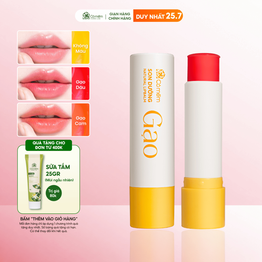 Son Dưỡng Cỏ Mềm Cải Thiện Nứt Nẻ Môi Giảm Thâm Môi Cỏ Mềm 4,5gr