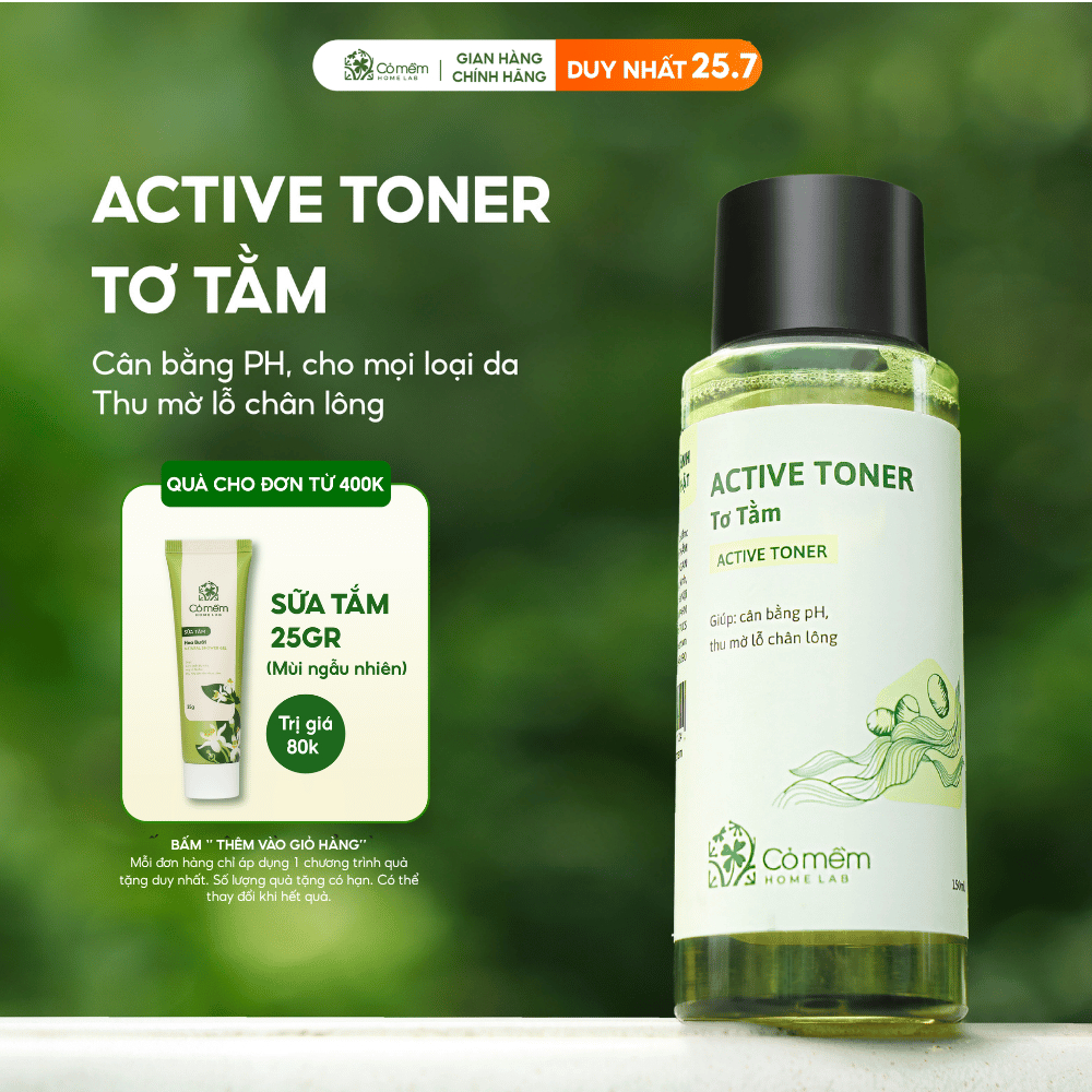Active Toner Tơ Tằm Dưỡng Ẩm Cho Da Cỏ Mềm 150ml