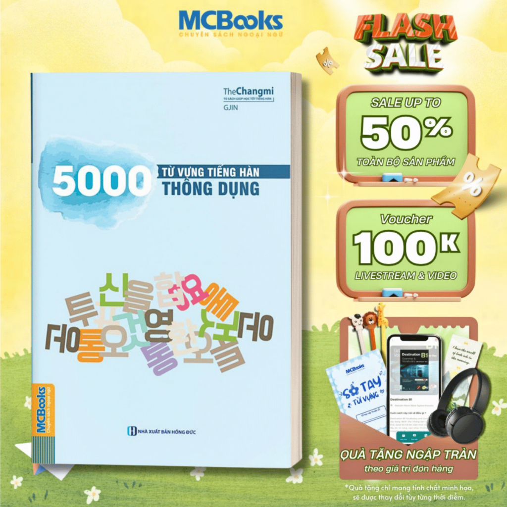 Sách - 5000 Từ Vựng Tiếng Hàn Thông Dụng - MCBooks Chính Hãng