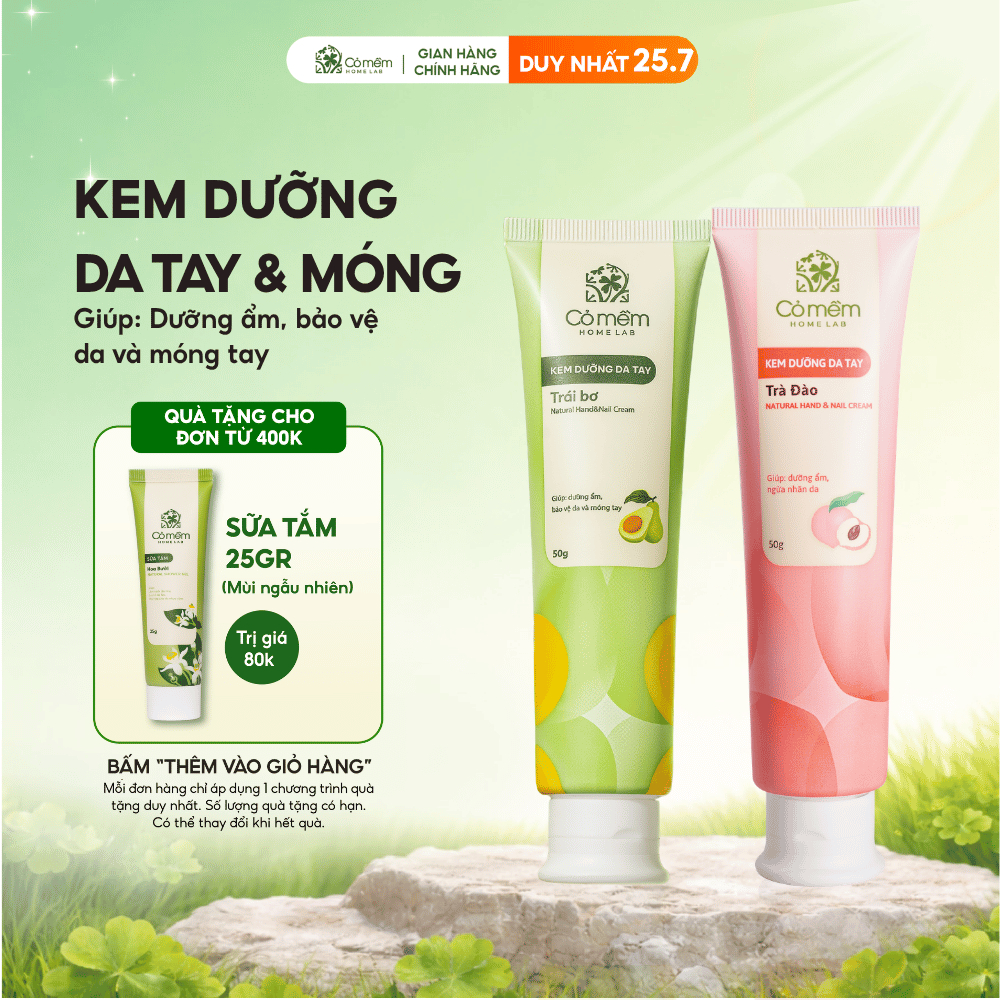 Kem Dưỡng Da Tay Và Móng Dưỡng Ẩm Mềm Mịn Hand Cream Cỏ Mềm 50g