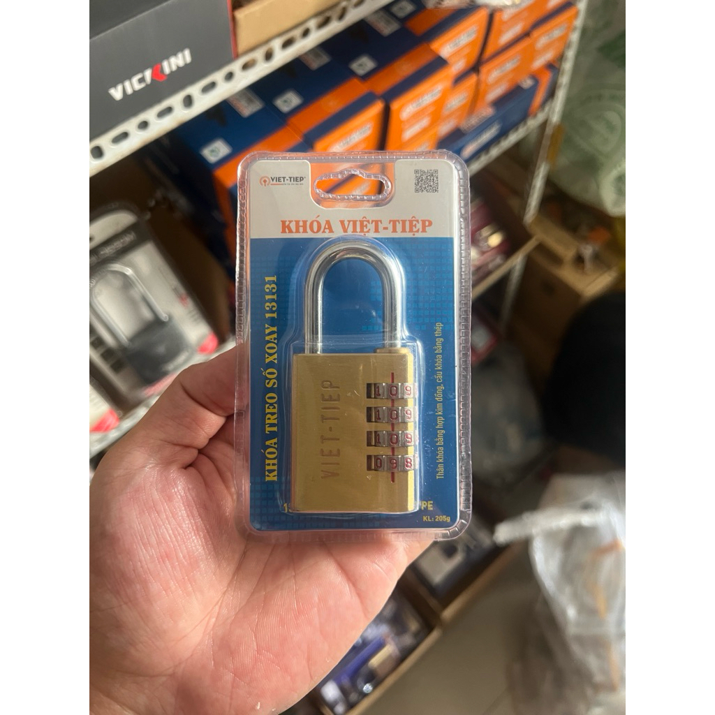 Ổ khoá số việt tiệp mã 13131 chất liệu bằng đồng