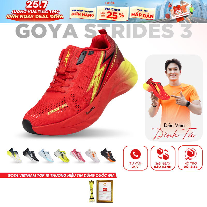 Giày Thể Thao Chạy Bộ Nam Nữ GOYA STRIDES 3 Năm 2026 1 - Siêu Êm, Thoáng Khí,Thời Trang | BigBuy360 - bigbuy360.vn